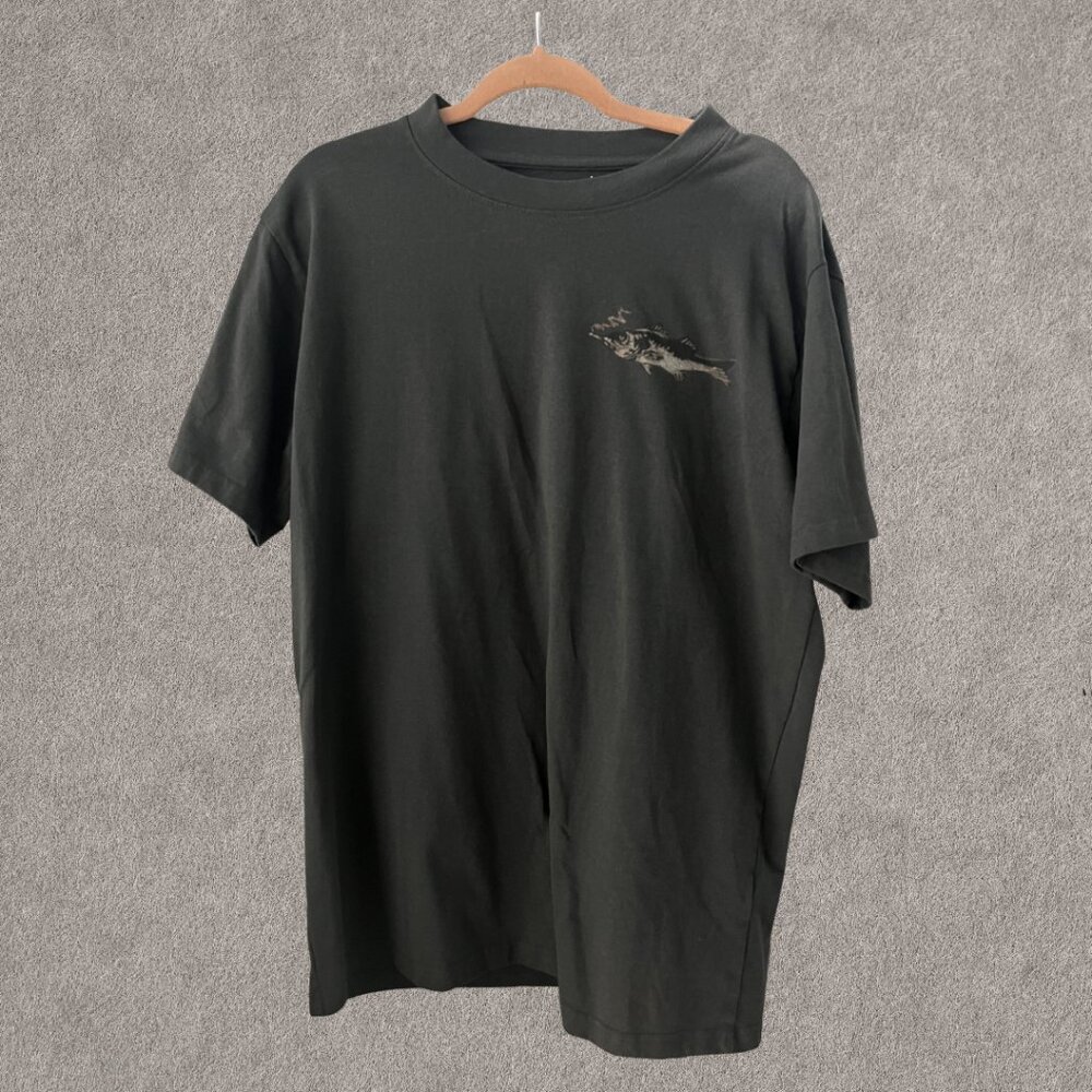 Men's Grey T-Shirt L DIY Smoking Fish Grunge